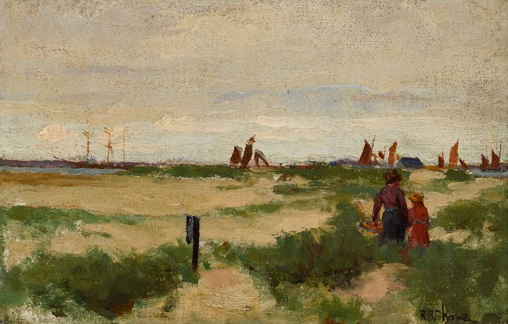 FIGURES BY THE COASTLINE by Robert S. Shore sold for 150 at Whyte's Auctions