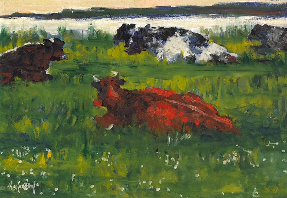 CATTLE AT EVENING, COUNTY KERRY by Maurice MacGonigal sold for 4,600 at Whyte's Auctions