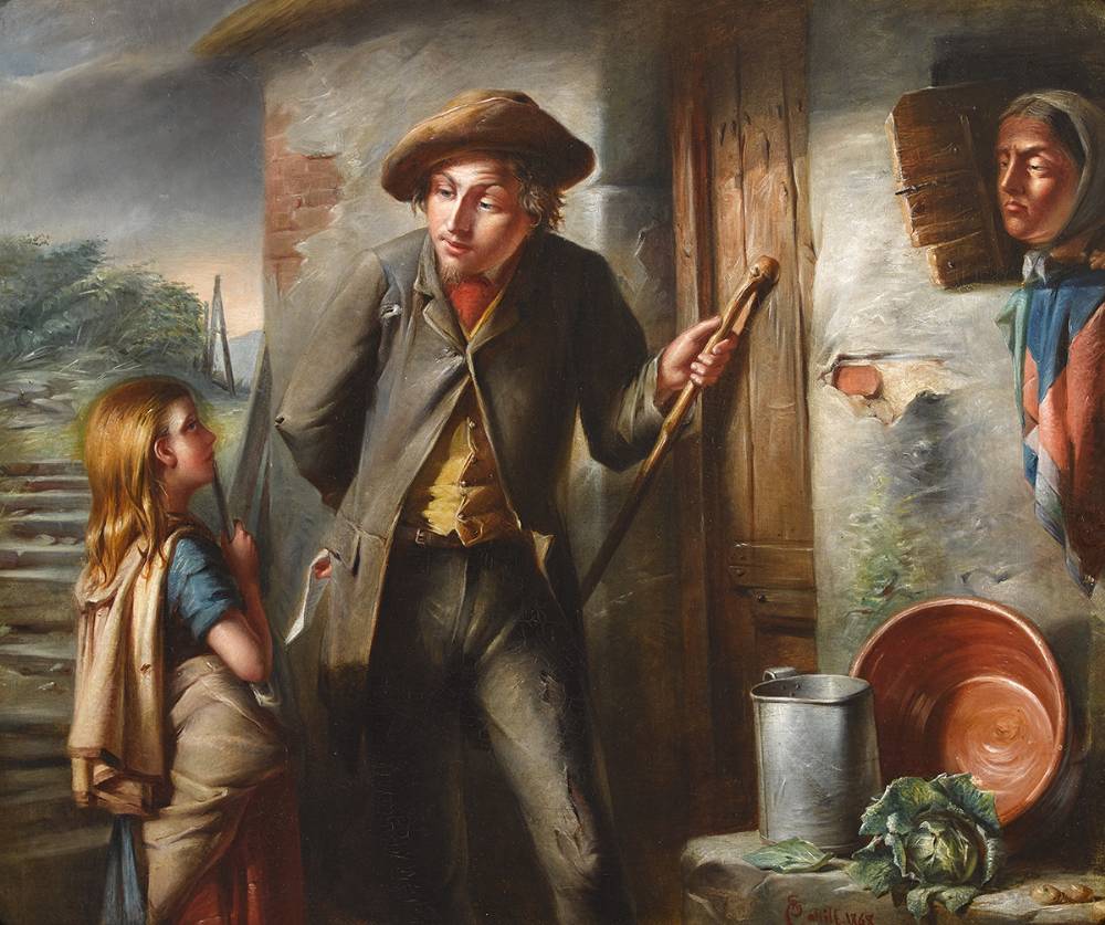 AN UNWELCOME CALLER, 1868 by Richard Staunton Cahill sold for 2,900 at Whyte's Auctions