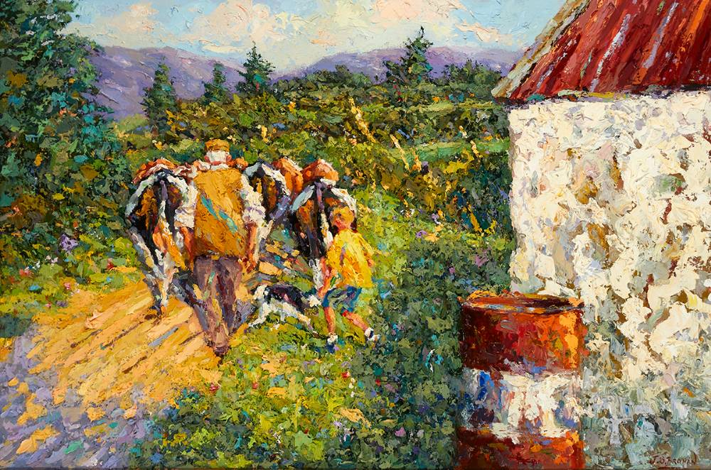 FIGURES WITH CATTLE by James S. Brohan sold for 3,800 at Whyte's Auctions