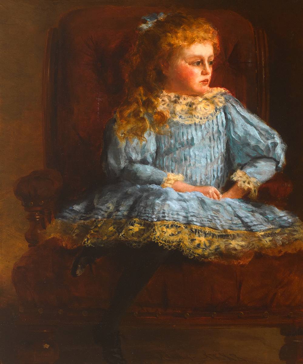 PORTRAIT OF A YOUNG GIRL, 1888 by Samuel Adams  at Whyte's Auctions