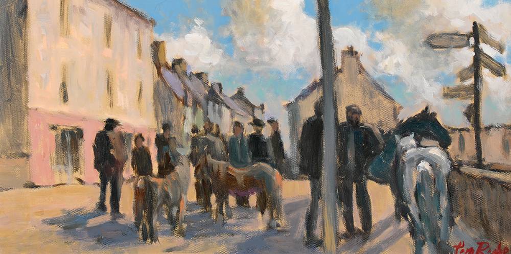 DINGLE HORSE FAIR, COUNTY KERRY by Tom Roche sold for 520 at Whyte's Auctions