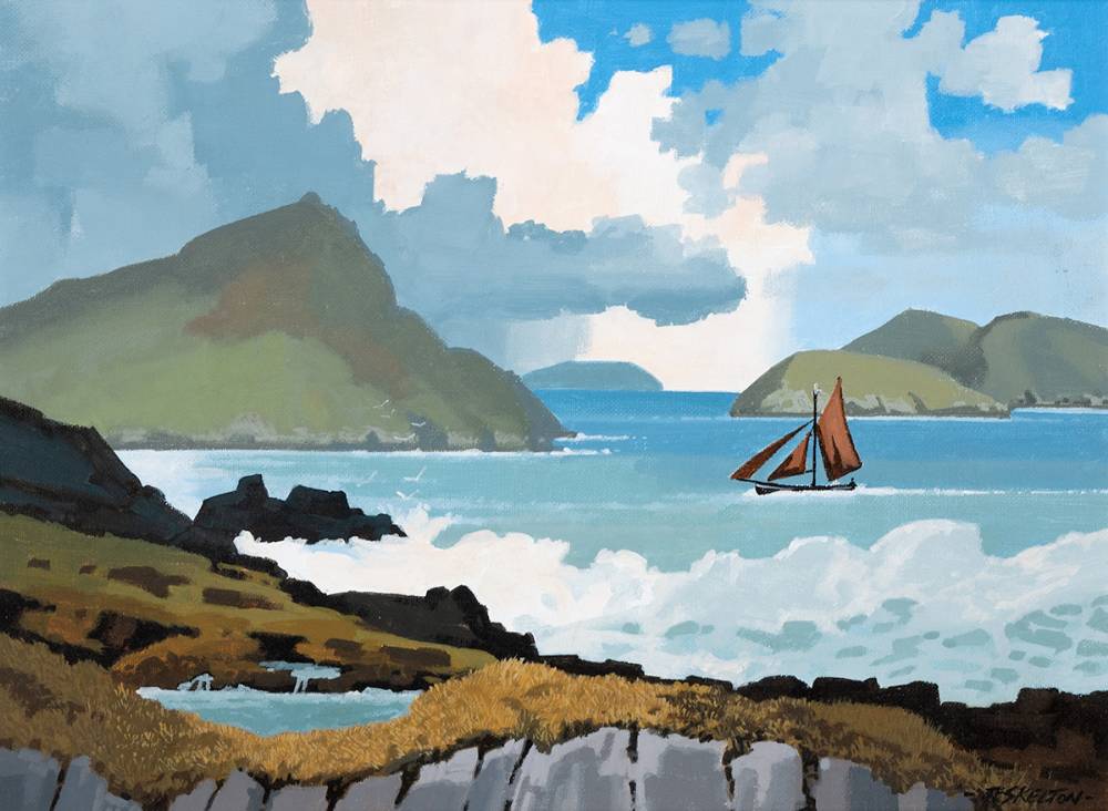 TURQUOISE SOUNDS, THE BLASKETS, COUNTY KERRY by John Francis Skelton sold for 1,000 at Whyte's Auctions