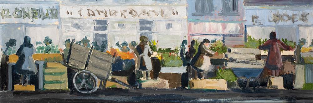 MARKET SCENE, DUBLIN by Walter Cole sold for 250 at Whyte's Auctions