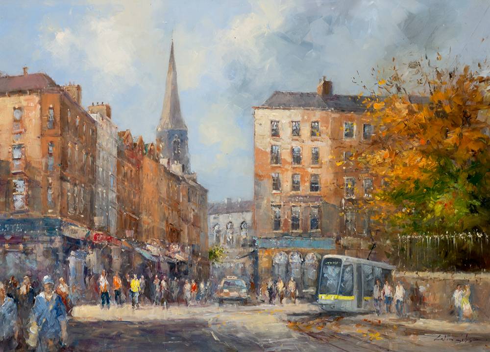 NASSAU STREET AND TRINITY COLLEGE, DUBLIN by Colin Gibson sold for 620 at Whyte's Auctions