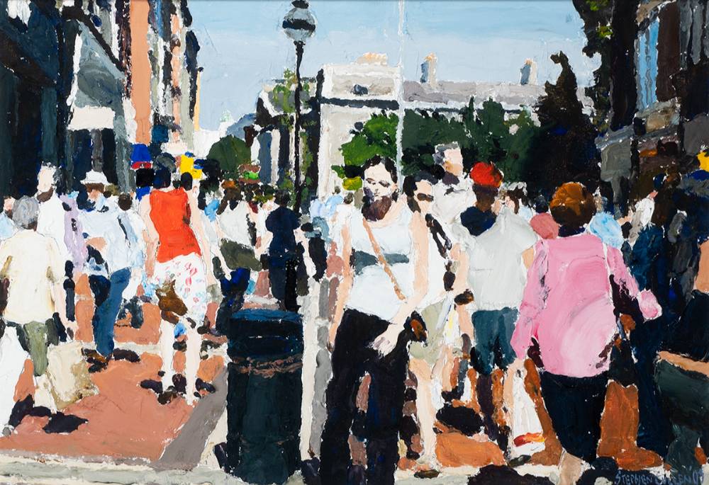 SUNNY DAY, GRAFTON STREET, 2009 by Stephen Cullen sold for 750 at Whyte's Auctions