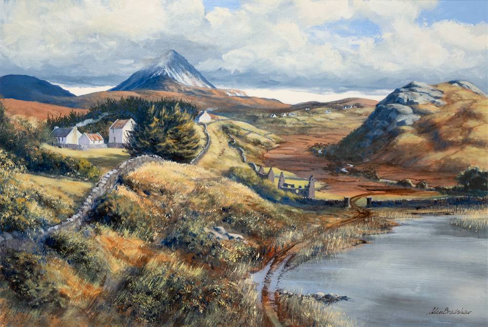 BETWEEN GORTAHORK AND GWEEDORE, COUNTY DONEGAL by Alan Bradshaw sold for 340 at Whyte's Auctions
