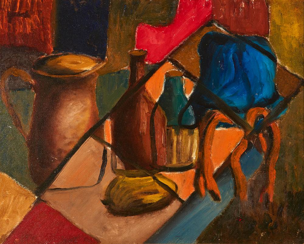 STILL LIFE WITH JUG AND BOTTLES by Christy Brown sold for 3,600 at Whyte's Auctions