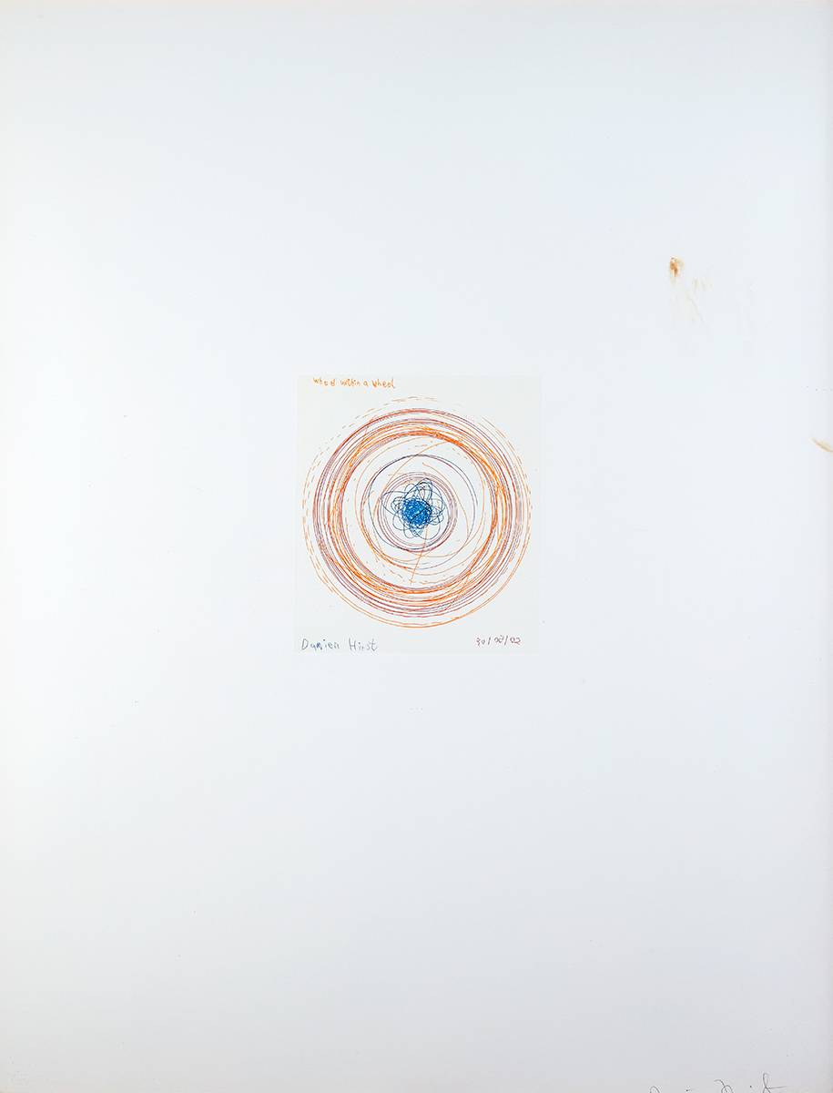WHEEL WITHIN A WHEEL, FROM: IN A SPIN, THE ACTION OF THE WORLD ON THINGS, VOLUME I, 2002 by Damien Hirst sold for 1,050 at Whyte's Auctions