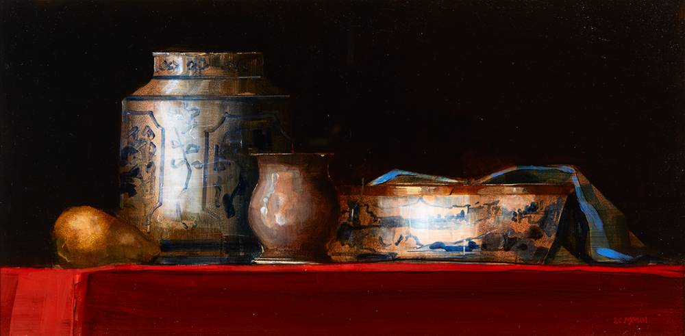 STILL LIFE ON RED CLOTH, 2001 by Martin Mooney sold for 2,700 at Whyte's Auctions