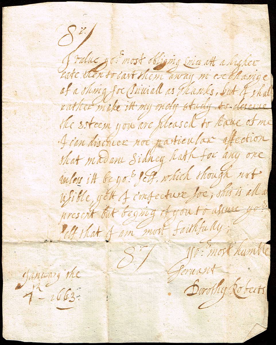 1663 two letters and 1890 parchment. at Whyte's Auctions