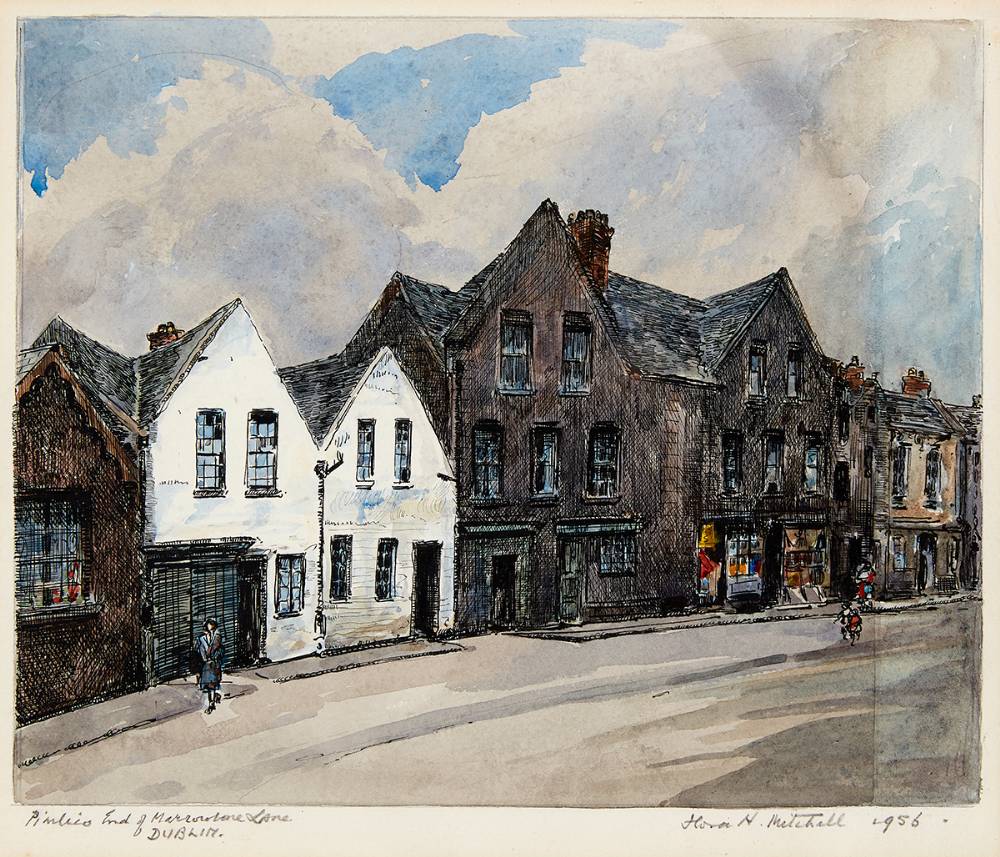 PIMLICO END OF MARROWBONE LANE, DUBLIN, 1956 by Flora H. Mitchell sold for 2,500 at Whyte's Auctions