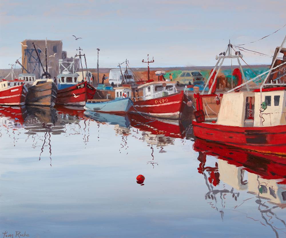 TRAWLERS, COAL HARBOUR, DN LAOGHAIRE, COUNTY DUBLIN by Tom Roche sold for 950 at Whyte's Auctions