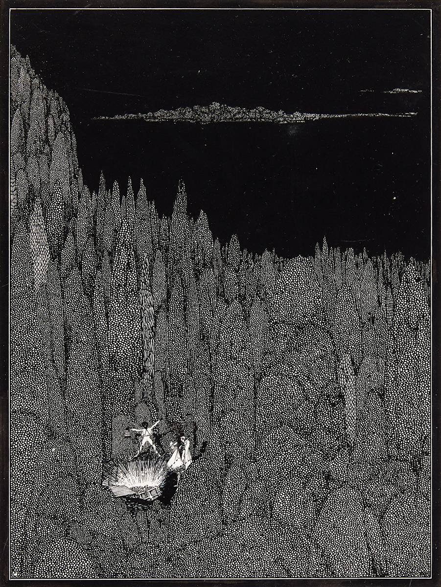 THE GOLD BUG [THERE FLASHED UPWARD A GLOW AND A GLARE] by Harry Clarke sold for 12,500 at Whyte's Auctions