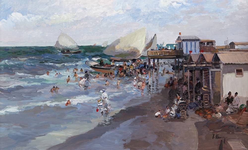 PLAYA [BEACH SCENE] by Jose Luis Checa Galindo sold for 360 at Whyte's Auctions