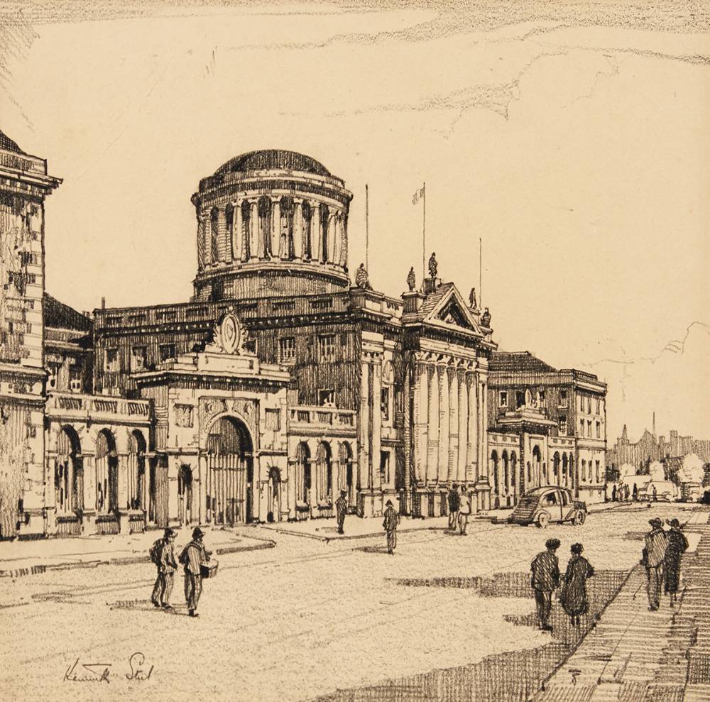 FOUR COURTS, DUBLIN by Kenneth Steel sold for 190 at Whyte's Auctions