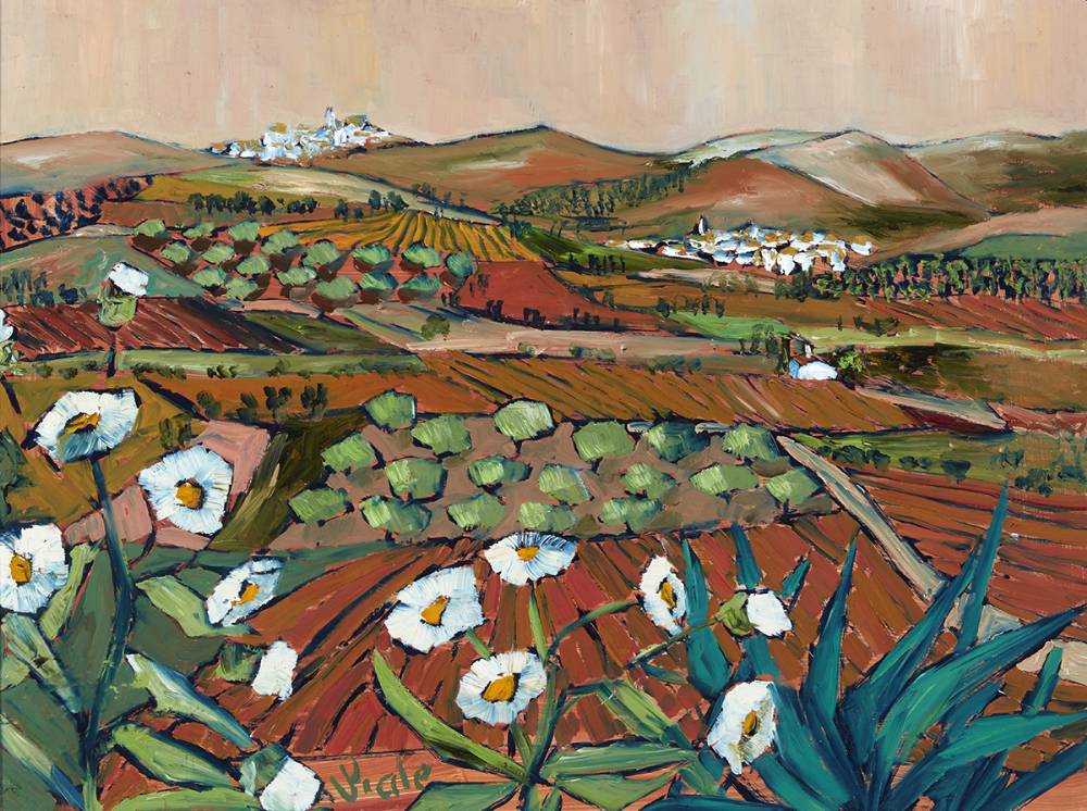EVENING FIELDS TOWARDS OLVERA, SPAIN by Patrick Viale sold for 380 at Whyte's Auctions