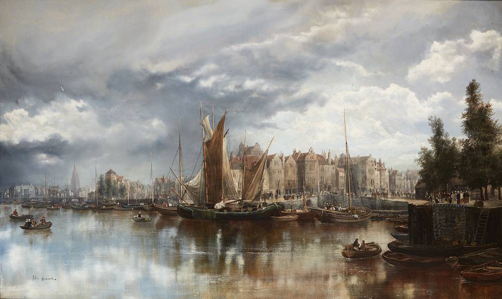 CONTINENTAL QUAYSIDE by William Howard sold for 640 at Whyte's Auctions