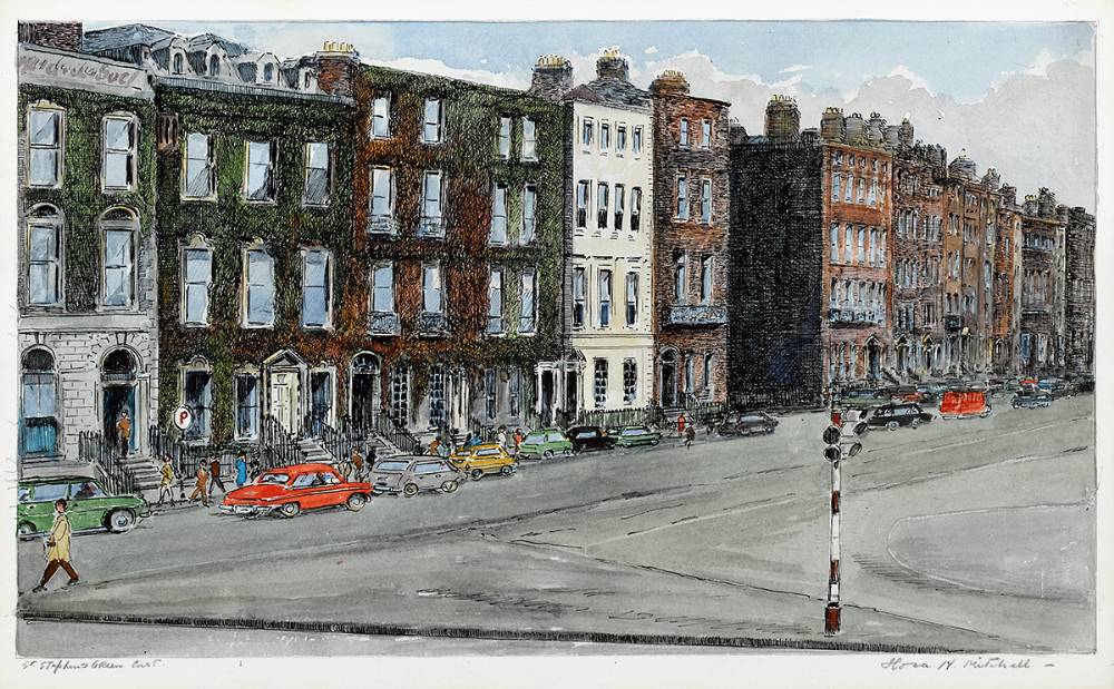 ST. STEPHEN'S GREEN EAST, DUBLIN by Flora H. Mitchell sold for 2,600 at Whyte's Auctions