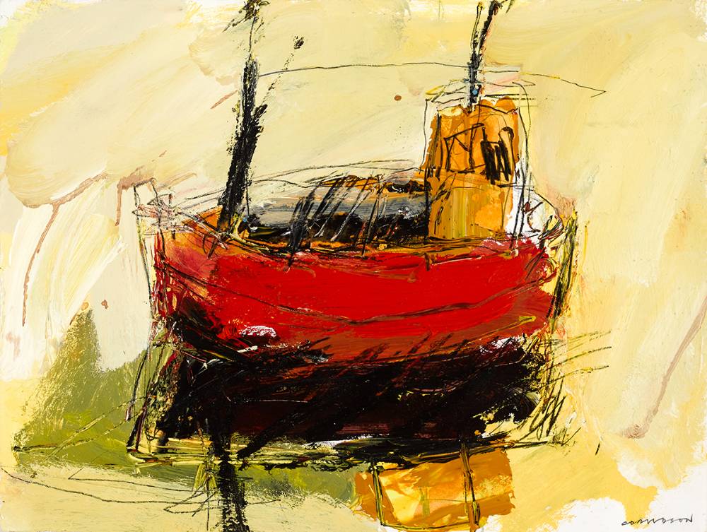 RED TRAWLER by Colin Davidson RUA (b.1968) at Whyte's Auctions