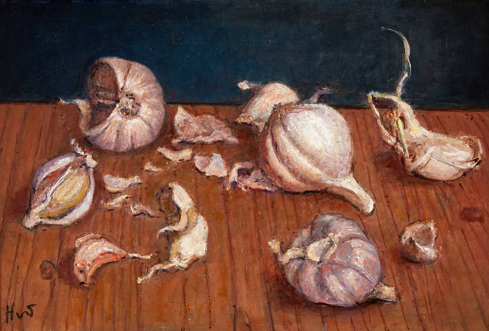 STILL LIFE WITH GARLIC BULBS by Hilda van Stockum sold for 460 at Whyte's Auctions