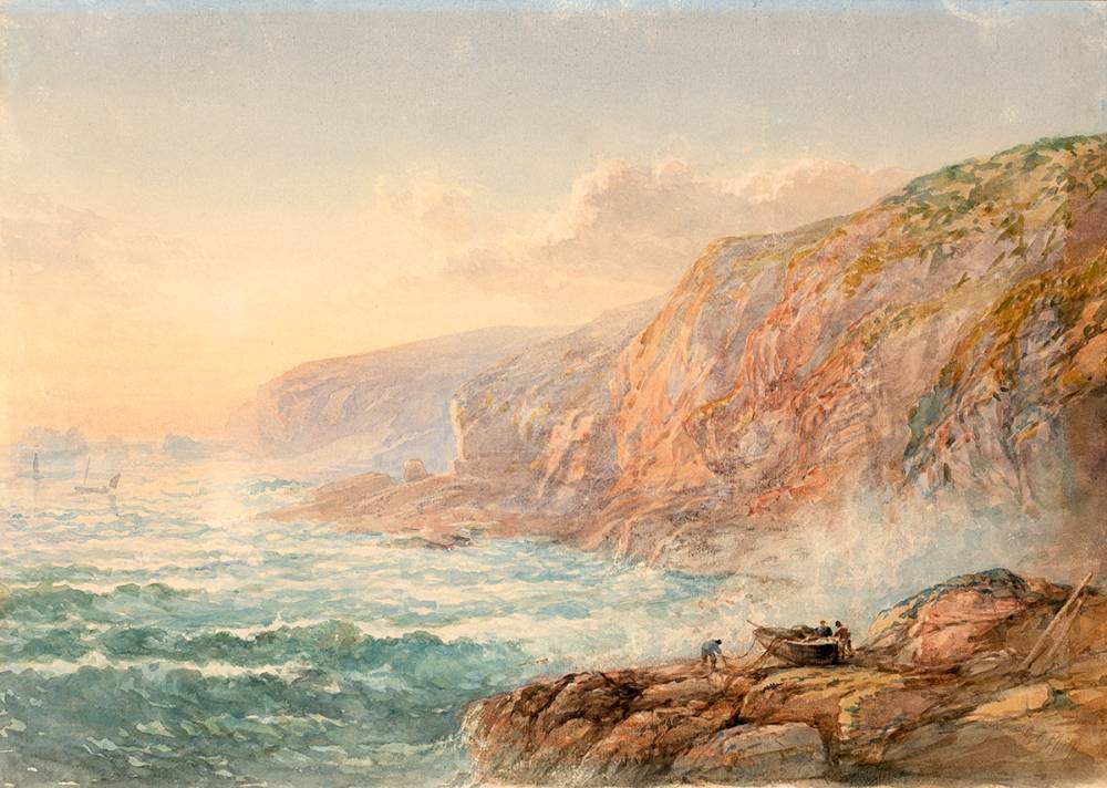 THE STAGROCKS, CORNWALL by James George Philp sold for 120 at Whyte's Auctions