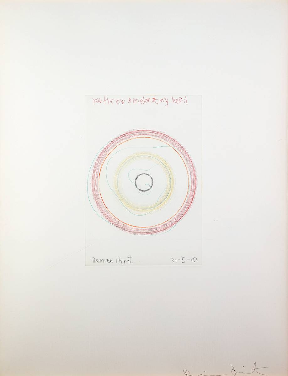 YOU THREW A MELON AT MY HEAD, SPIN PAINTING by Damien Hirst sold for 1,300 at Whyte's Auctions
