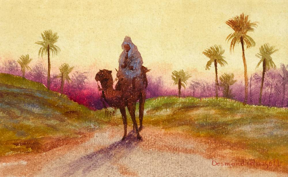 VICTORIAN SCENE [FIGURE ON CAMEL] by D. Russell sold for 30 at Whyte's Auctions