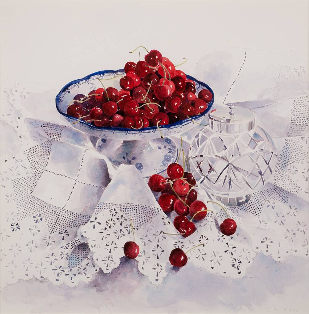 STILL LIFE WITH CHERRIES, 2000 by Pauline Doyle sold for 340 at Whyte's Auctions