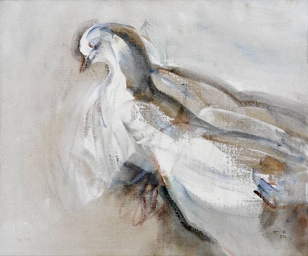 WOUNDED PIGEON, 1984 by Louis le Brocquy sold for €38,000 at Whyte's Auctions