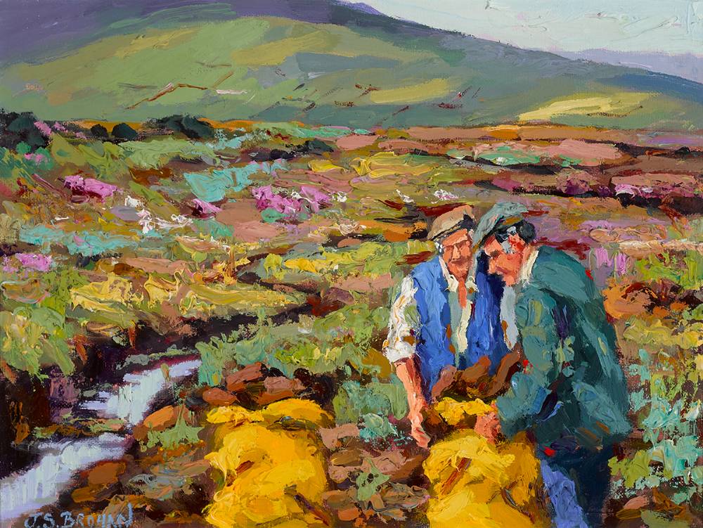 BAGGING TURF, ACHILL by James S. Brohan sold for 2,600 at Whyte's Auctions