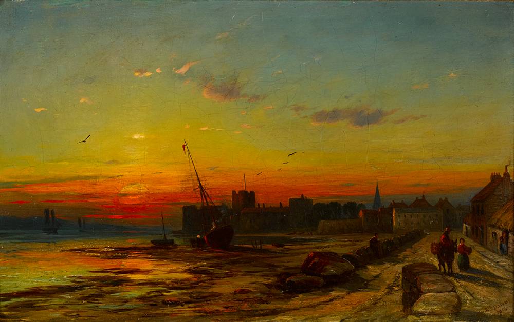 SUNSET AT CARRICKFERGUS, COUNTY ANTRIM, 1856 by James Francis Danby sold for 1,900 at Whyte's Auctions