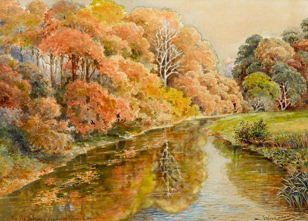 ON THE BELVOIR BACKWATER, RIVER LAGAN by John Carey sold for 60 at Whyte's Auctions