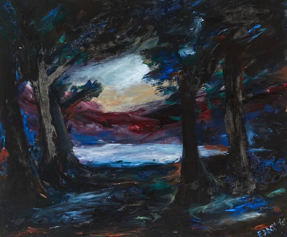 MOONLIT WOODED LANDSCAPE by Senator Edward Augustine McGuire sold for 800 at Whyte's Auctions