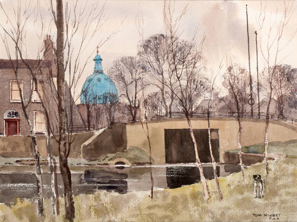 CANAL AT CHARLEMONT, DUBLIN by Tom Nisbet sold for 400 at Whyte's Auctions
