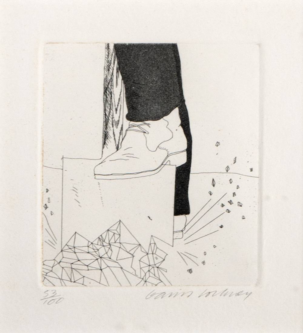 DIGGING UP GLASS, 1969 by David Hockney sold for 950 at Whyte's Auctions