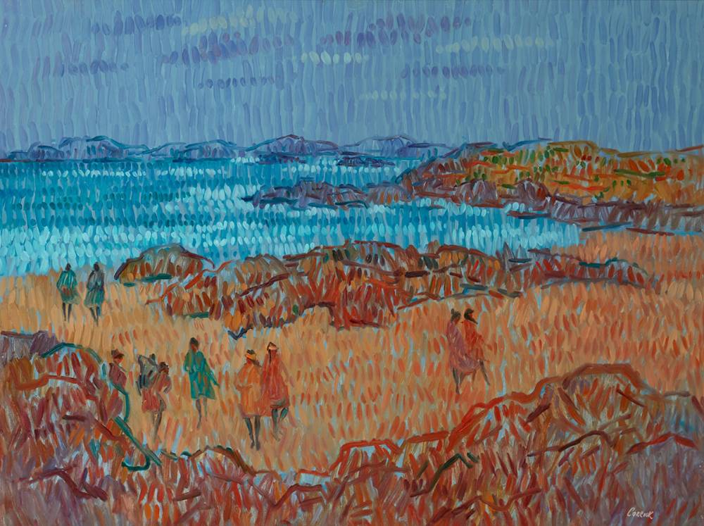 ABATING WIND IN MANNIN BAY, BALLYCONNEELY, CONNEMARA, COUNTY GALWAY by Desmond Carrick sold for 1,500 at Whyte's Auctions