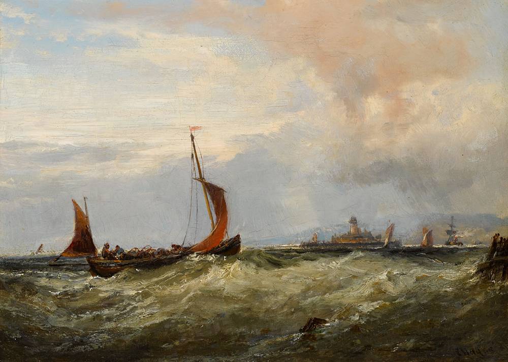 LOBSTER FISHING by Edwin Hayes RHA RI ROI (1819-1904) at Whyte's Auctions