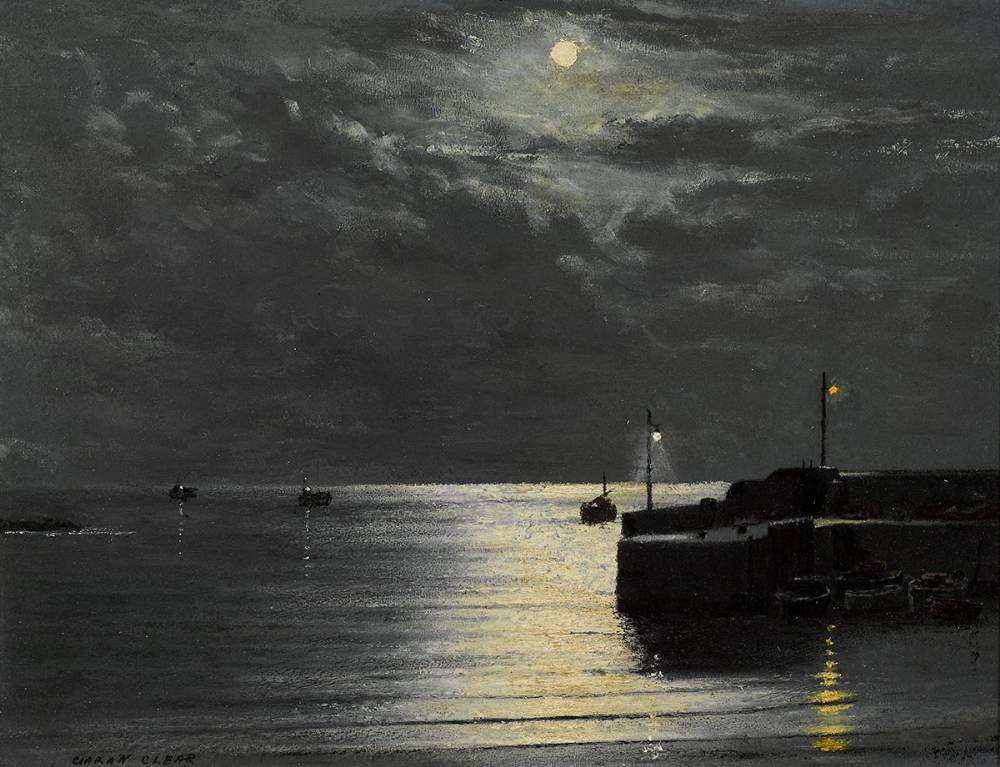 MOONLIGHT AT RUSH HARBOUR, OCTOBER by Ciaran Clear sold for 4,600 at Whyte's Auctions
