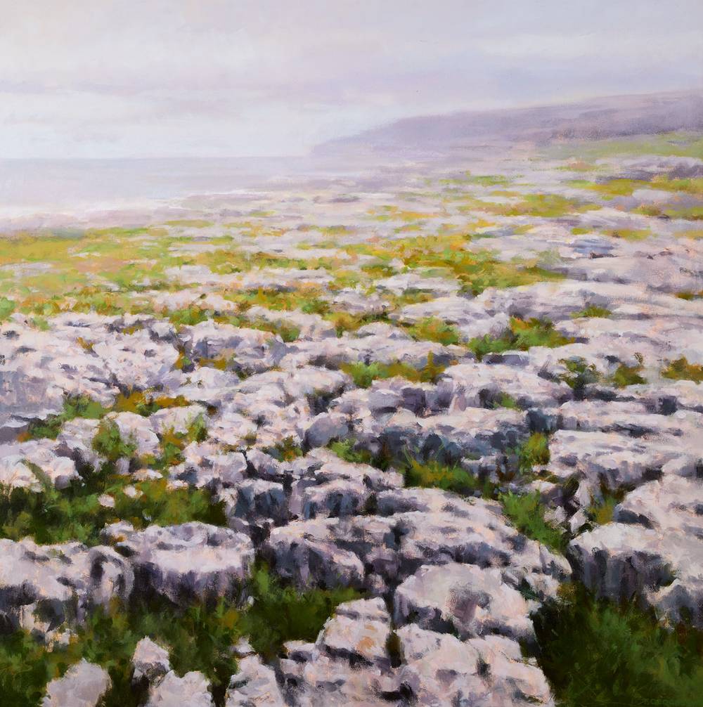 LOOKING TOWARD BLACK HEAD, BURREN, COUNTY CLARE, 1997 by Trevor Geoghegan sold for 3,800 at Whyte's Auctions