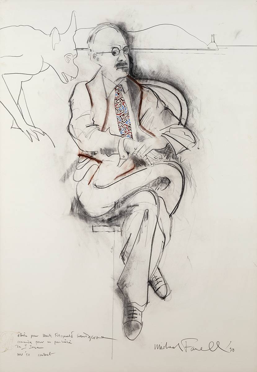 PORTRAIT OF JAMES JOYCE, NOVEMBER 1990 by Micheal Farrell sold for 1,600 at Whyte's Auctions