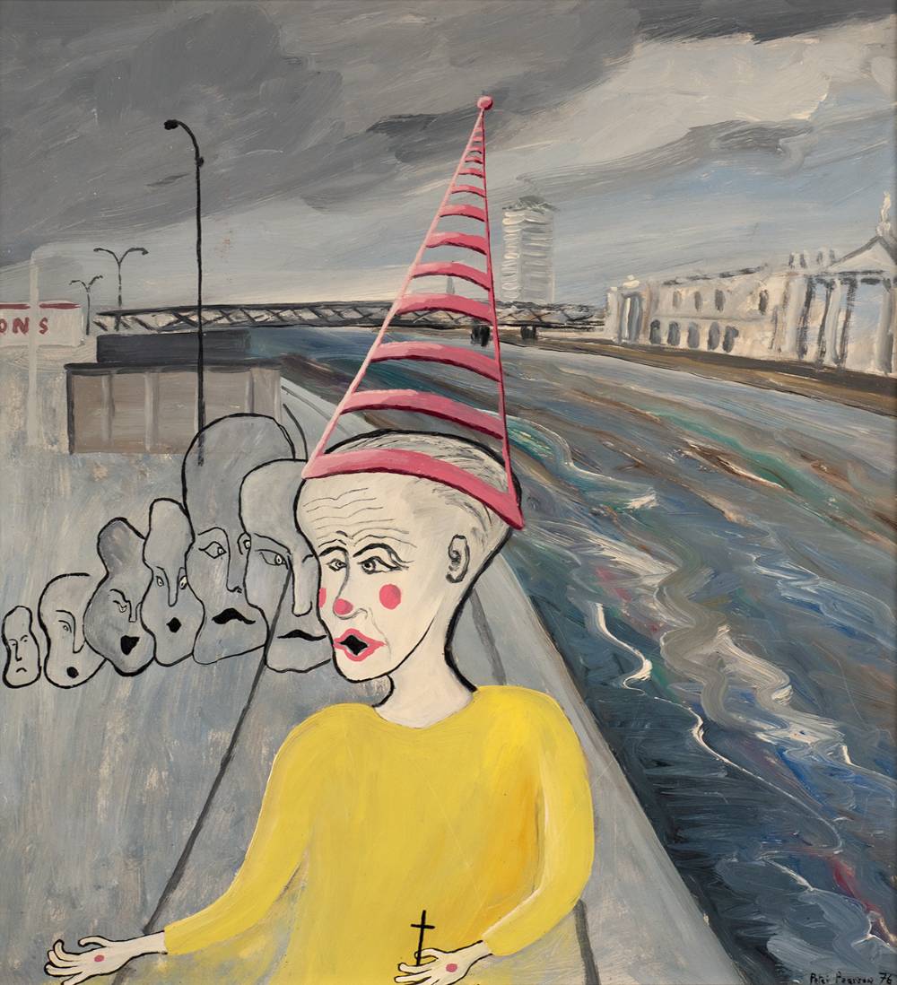 CLOWN ON THE QUAYS, DUBLIN, 1976 by Peter Pearson sold for 320 at Whyte's Auctions