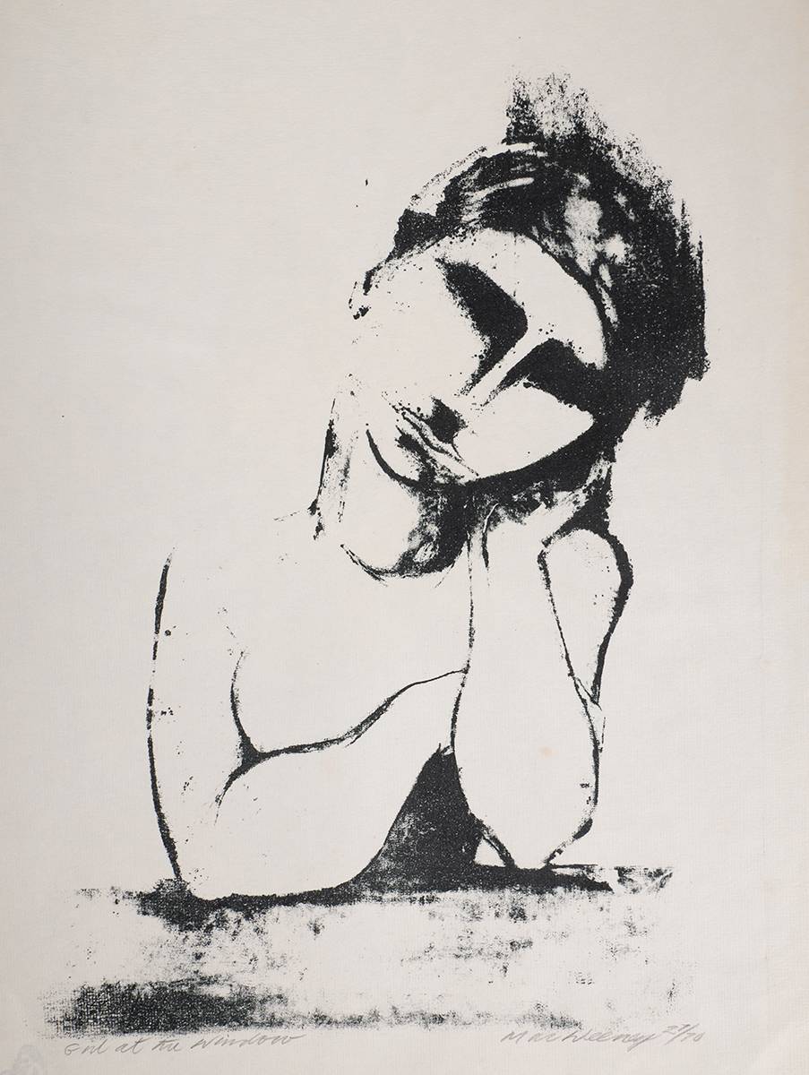 GIRL AT THE WINDOW, 1962 by Leslie Mary MacWeeney sold for 110 at Whyte's Auctions