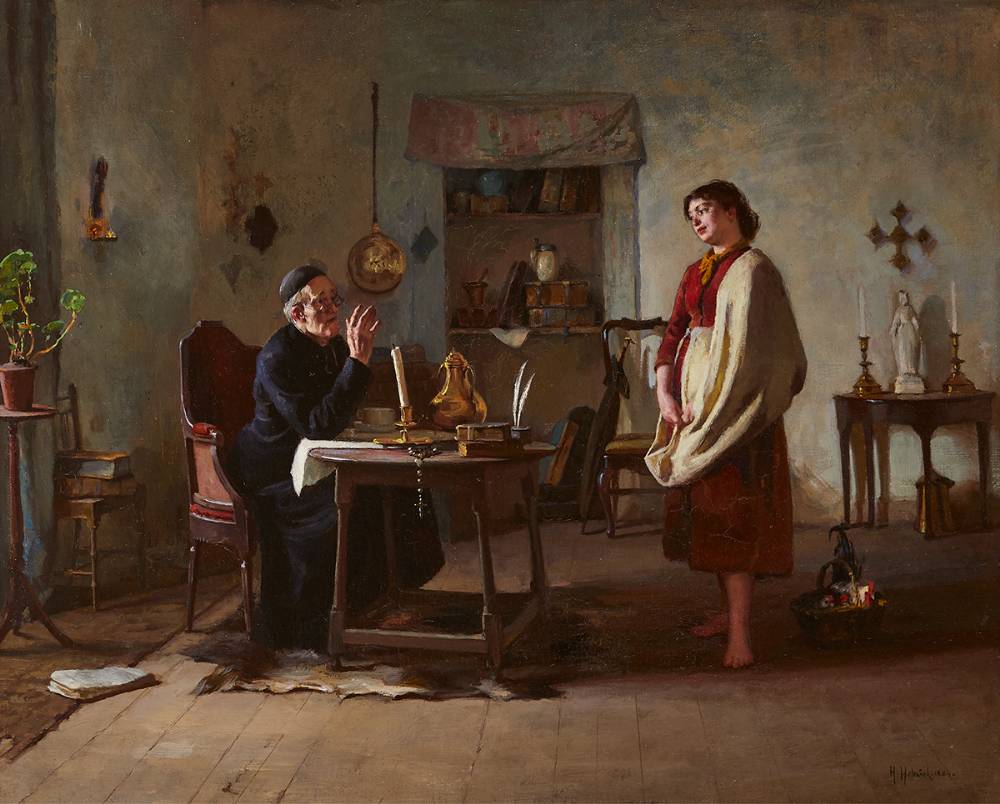 RECEIVING INSTRUCTIONS, 1884 by Howard Helmick sold for 3,200 at Whyte's Auctions