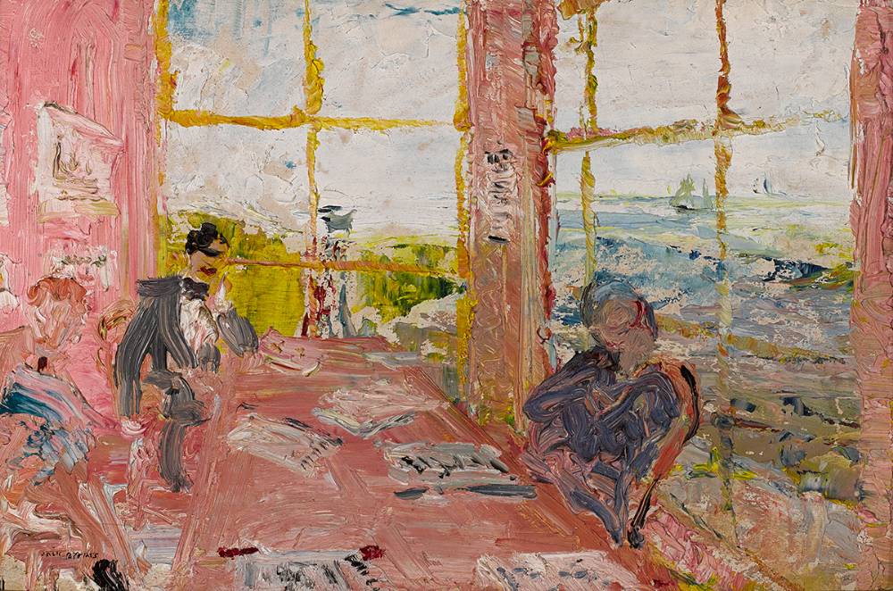 THE READING ROOM, 1935 by Jack Butler Yeats sold for 95,000 at Whyte's Auctions