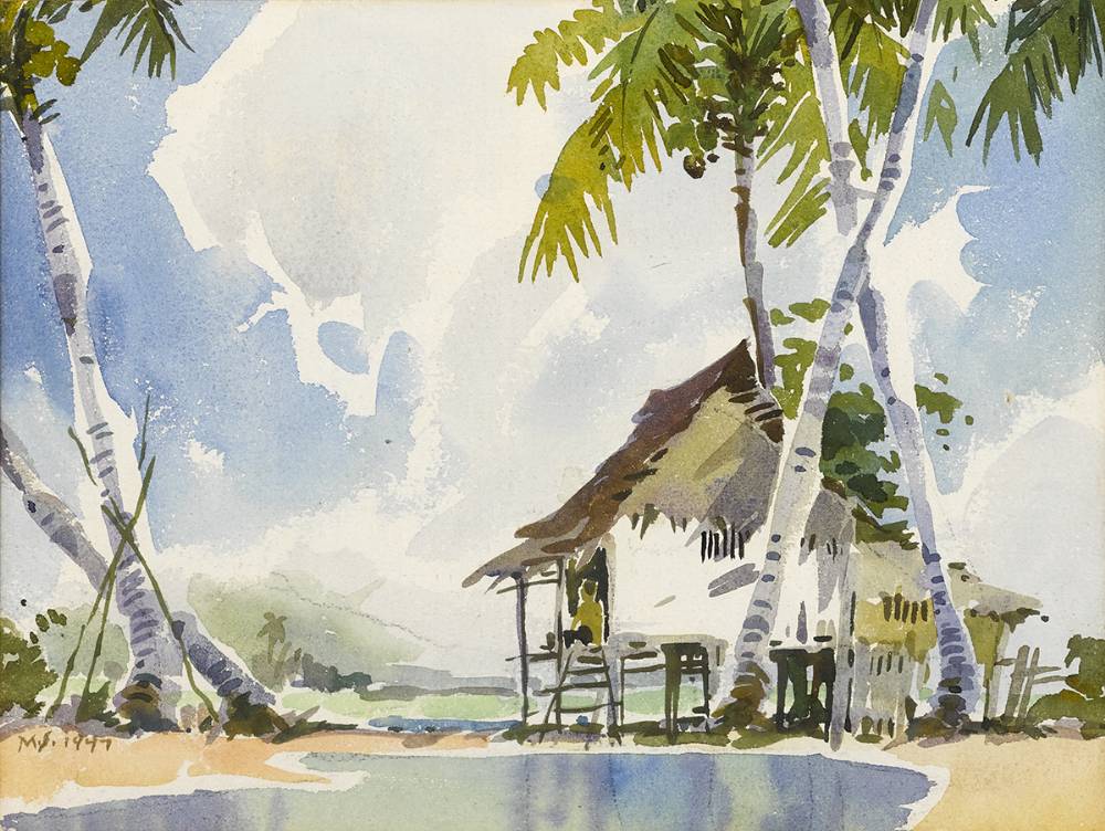 KAMPUNG HOUSE BY THE SEA, 1947 by Yong Mun Sen sold for 700 at Whyte's Auctions