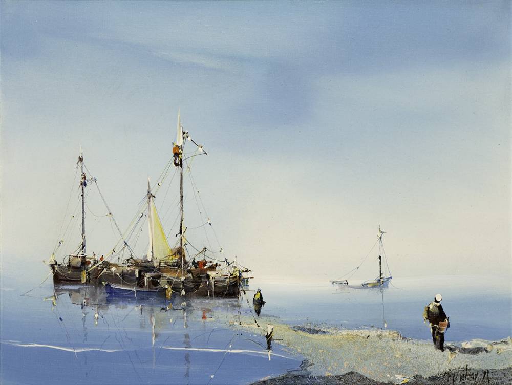 FIGURES AND BOATS by Jorge Aguilar-Agon sold for 210 at Whyte's Auctions