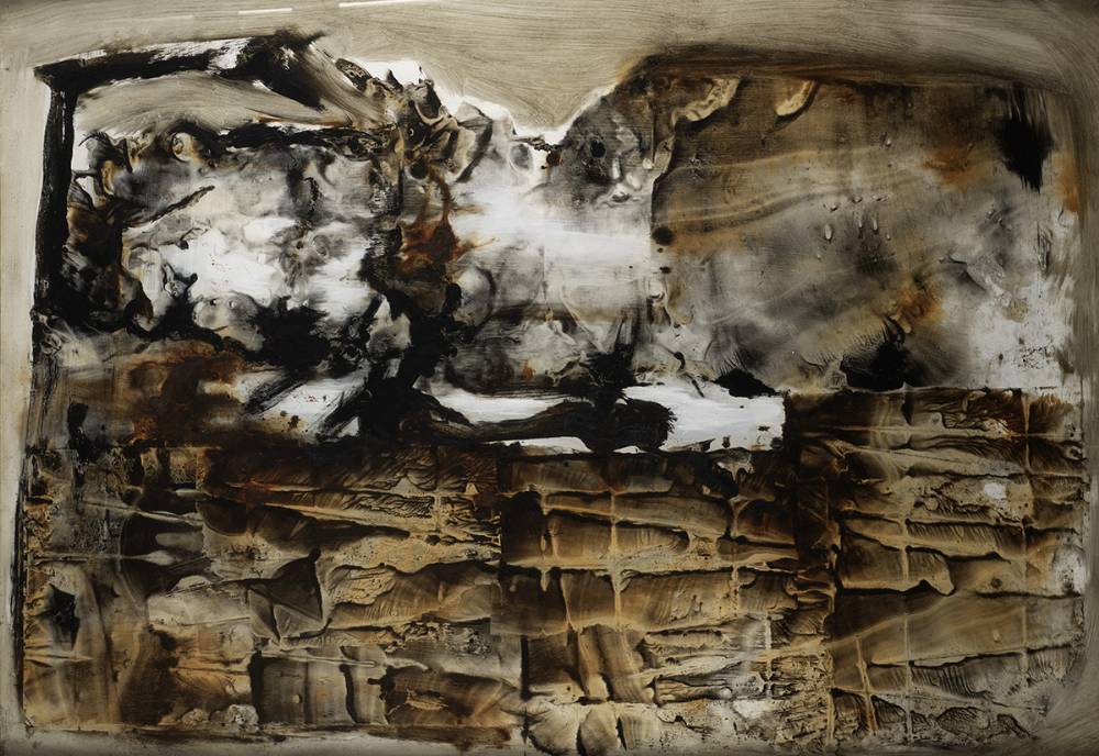 BROWN AND BLACK LANDSCAPE, 1963 by John Kelly sold for 460 at Whyte's Auctions