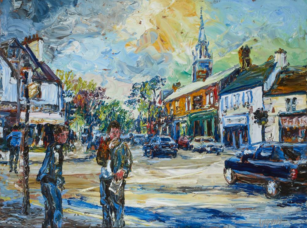 MALAHIDE TOWN CENTRE, COUNTY DUBLIN by Liam O'Neill sold for 7,600 at Whyte's Auctions