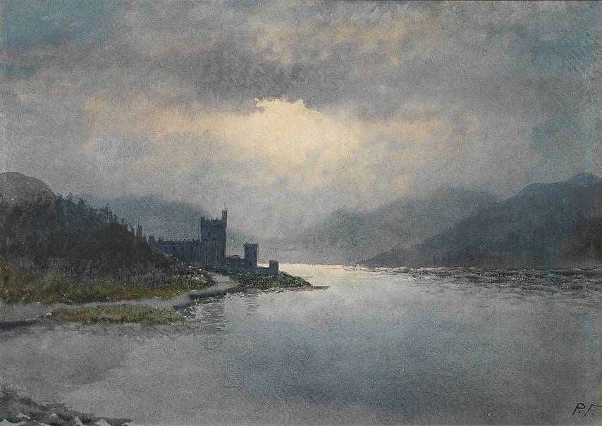 GLENVEAGH CASTLE, COUNTY DONEGAL by William Percy French sold for 7,000 at Whyte's Auctions